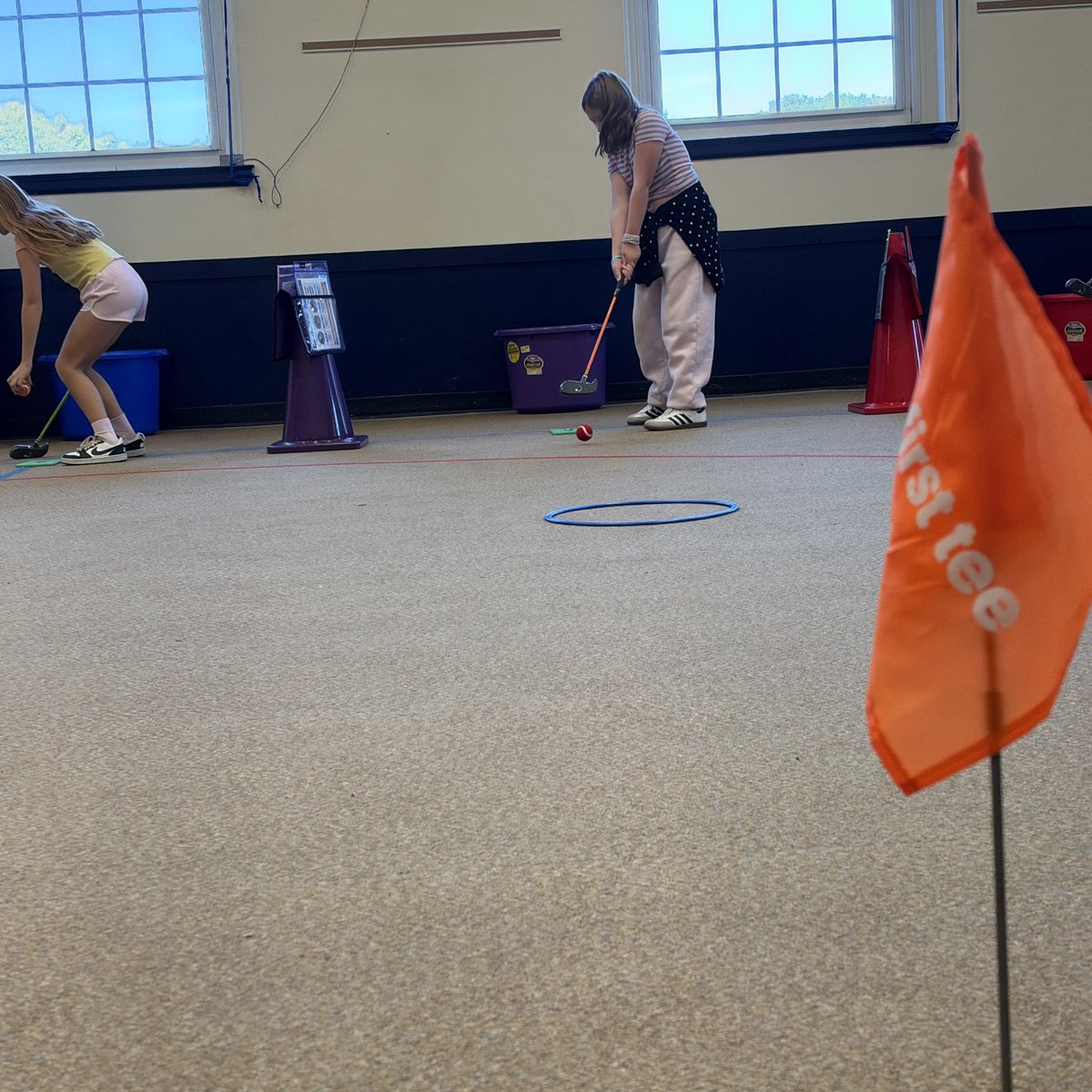 ces_physed1's tweet photo. Small putts. BIG celebrations! ⛳🙌

Canadochly’s first @FirstTee lesson: aim, putt, notice, adjust! Students rotated as Players, Caddies &amp; Coaches—practicing control, safe turns &amp; encouragement.

Building skills. Celebrating progress. 

#ElementaryPE #PhysEd #golf #firsttee https://t.co/kWAMhUI973