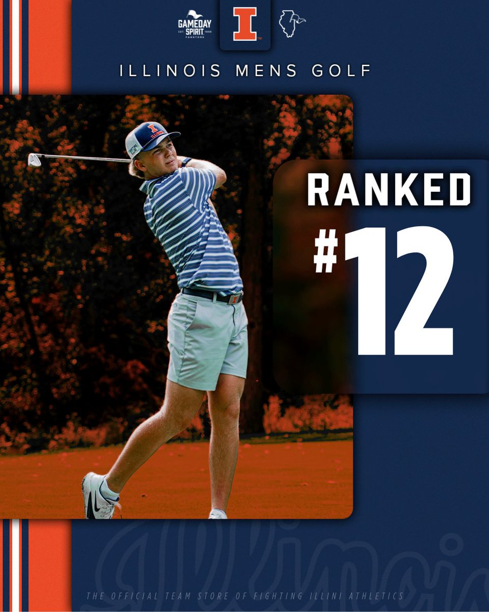 GamedaySpirit's tweet photo. Rankings just dropped. ๐ฅIllinois men's golf starts at #12 for the first Fall rankings! ๐๏ธ#ILL https://t.co/9oRpXQsg4x