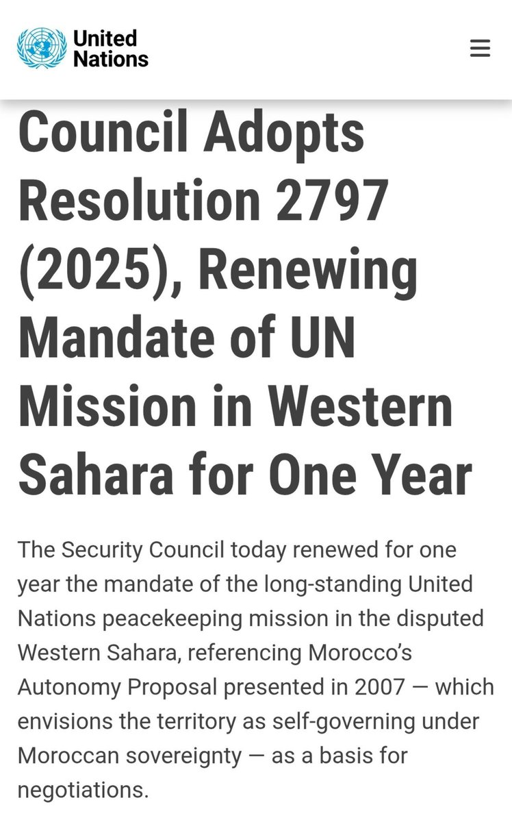 MehdiAg33's tweet photo. @US_SrAdvisorAF For Moroccan #Sahara, after the adoption of the #UNSC resolution 2797, the only viable and sustainable option for any settlement is the autonomy under #Morocco sovereignity. It's the only option that can break the deadlock https://t.co/c68dkYi3g6