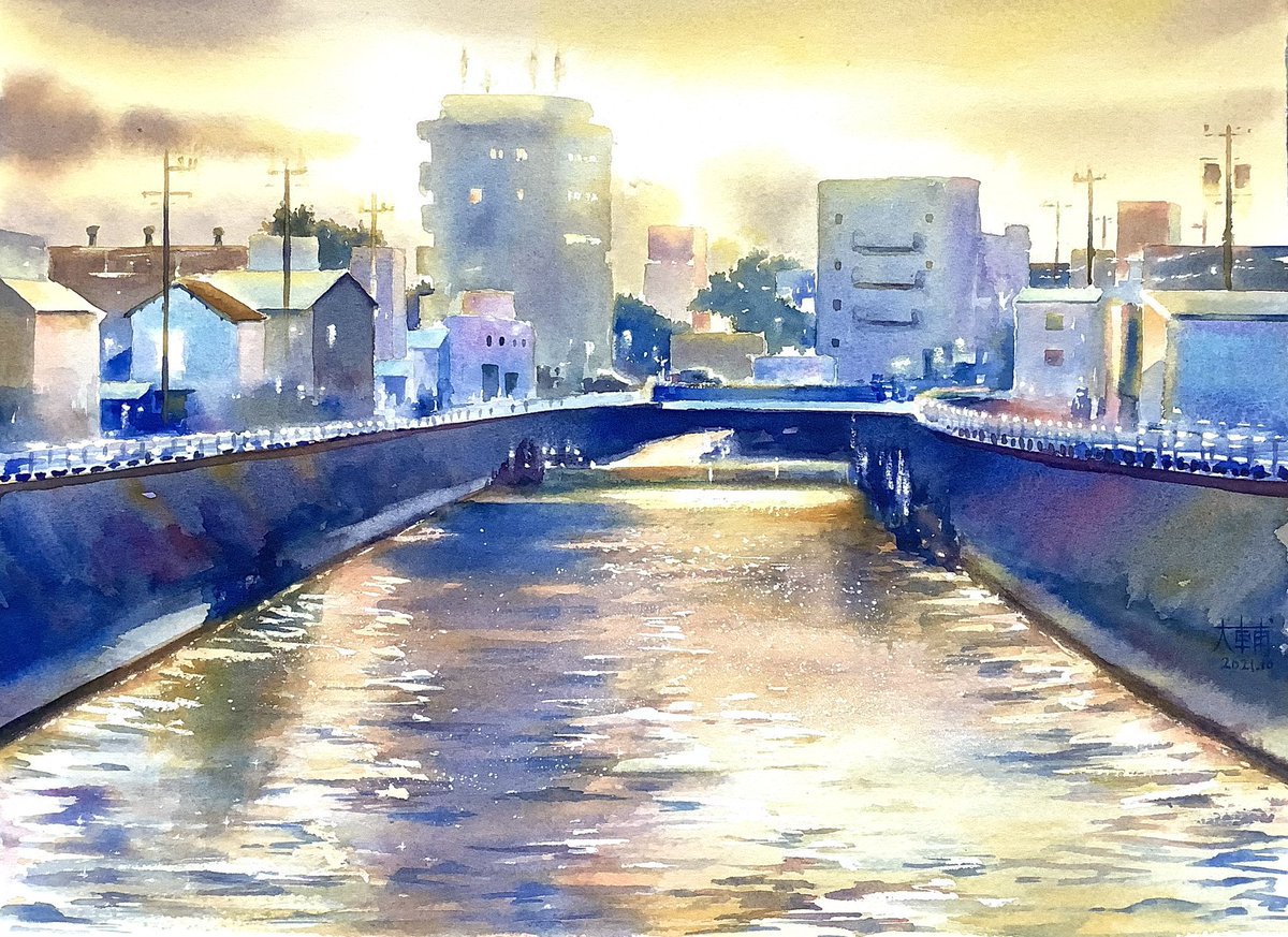 didi_daisukedoi's tweet photo. 印刷工場の調色職人が描いた水彩画だと言ったらもっと興味を持って頂けるだろうか？仕事で毎日、１日中、色見本に合わせてインキを混色している人間の作品です。色には相当なこだわりを持って描いている。絵は全くの独学なのだけど…色と混色に関してはかなりのプロなんです。 https://t.co/8BAR1iXeFE