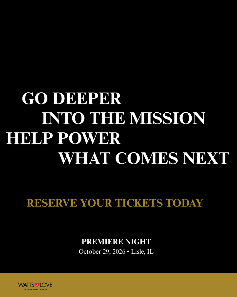 WattsofLove's tweet photo. October 29, 2026 | Lisle, Illinois

Reserve your seats today https://t.co/yCnnzvSn9B

Come see the story. Hear the mission. Be part of the change.

#LightOnTheWater #WattsOfLove #LightPowersChange #EndPoverty #SolarPower #ImpactThatLasts https://t.co/NtP5GGiKBr