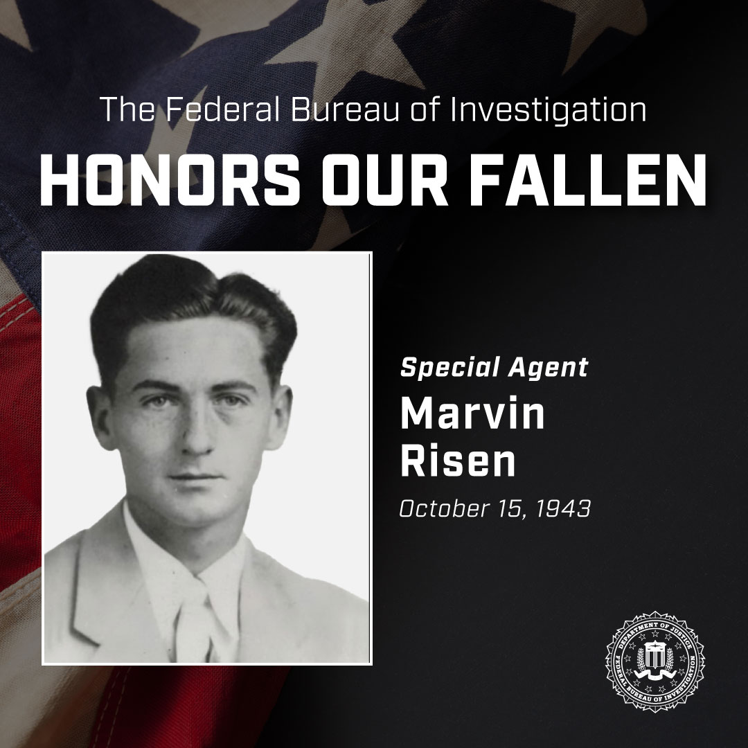 FBIChicago's tweet photo. FBI Chicago remembers Special Agent Marvin Risen, who died in a plane crash near Centreville, TN, on October 15, 1943. Read more: https://t.co/IwAVjZu9ij https://t.co/K4A4OZFz7E