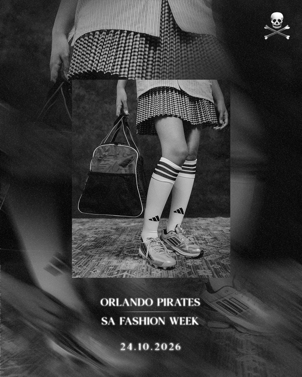 orlandopirates's tweet photo. @safashionweek 👀🫵🏽 Soon ☠️

🗓️ 24.10.26

⚫⚪🔴⭐
#OrlandoPirates 
#OnceAlways https://t.co/r1YqofIuyb