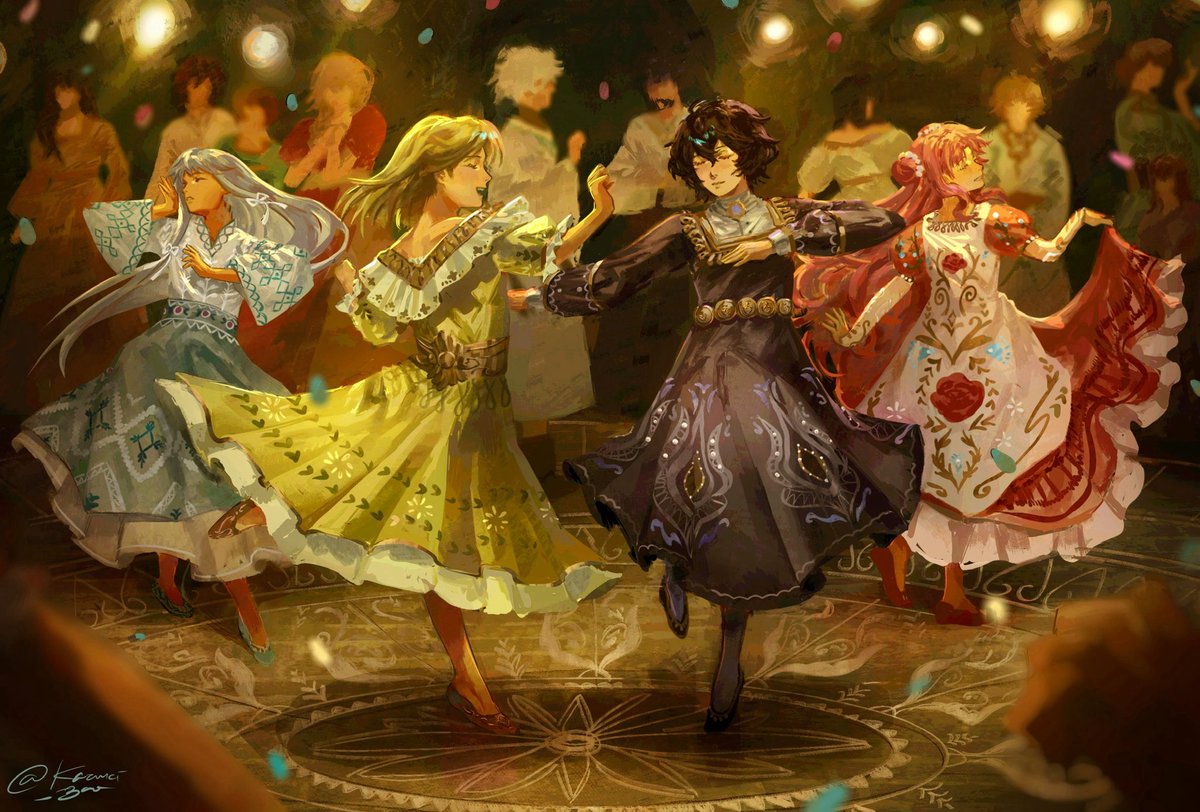 kazukiBooo's tweet photo. A dance together at the autumn festival🍂

#Qiflings #witchhatatelier #Δ帽子 https://t.co/qv0yhViv5v