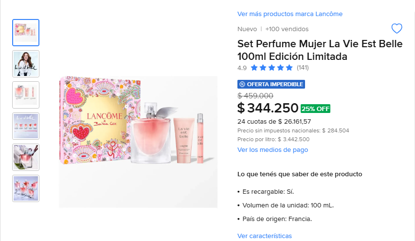 Kratosprecios's tweet photo. 🔥OFERTA IMPERDIBLE Set Perfume Mujer La Vie Est Belle 100ml Edición Limitada.
-Antes: $459.000. 
-Ahora: $344.250.     
https://t.co/31j4T7pHw2
 Elegancia, sofisticación y feminidad en una fragancia irresistible. Un perfume ideal para la mujer que quiere dejar huella, destacar con su presencia y disfrutar de un aroma inolvidable. Edición limitada! Una opción perfecta para darte un gusto o sorprender a esa persona especial con un regalo único.