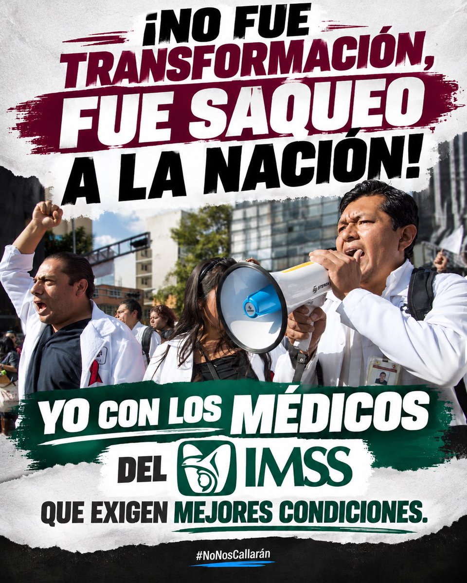 MiguelPenaflor's tweet photo. ¡No fue transformación, fue saqueo a la nación! 😡👊🏽

Mientras el narcogobierno presume una realidad que no existe, nuestros médicos del @Tu_IMSS siguen exigiendo mejores salarios, medicamentos y condiciones dignas para salvar vidas.

¡Mi apoyo y respaldo a quienes todos los días luchan por la salud de las familias mexicanas! Los médicos merecen respeto, no abandono. 🧑‍⚕️🩺 

#NoNosCallarán