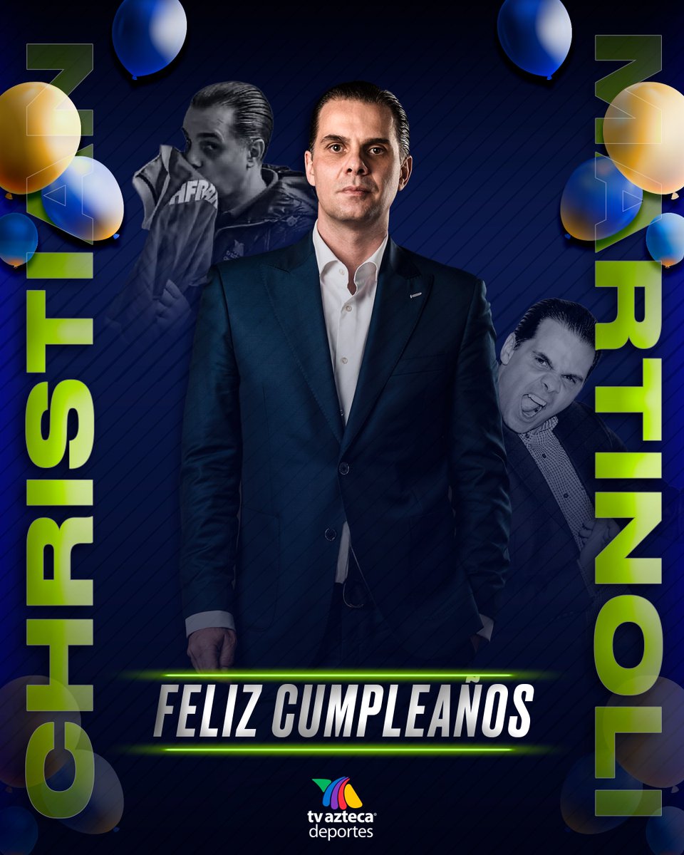 AztecaDeportes's tweet photo. Feliz cumpleaños para Christian Martinoli 🥳🎉

Azteca Deportes está de fiesta... porque con Christian Martinoli se festeja la pasión y un estilo inconfundible donde #CompartimosLaEmoción 🎙️🔥

¡Por muchos años más de gritos de gol inolvidables y risas en Azteca Deportes! 👏

¡Muchas felicidades a nuestro querido Martinoli! 🎂