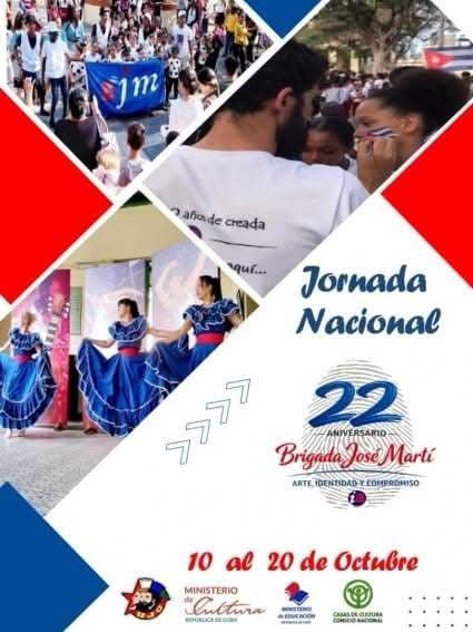 UJCdeCuba's tweet photo. Brigada de Instructores de Arte José Martí : 22 años en defensa de nuestra identidad

Matanzas será sede del acto central por el aniversario, previsto para el próximo 19 de octubre, a las 10:00 de la mañana

https://t.co/xlReQ9Hq5W https://t.co/9coWx6CwyQ