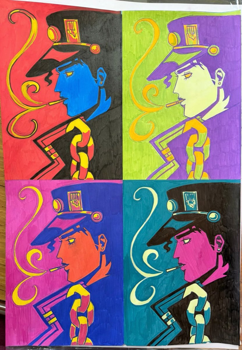 NelitasRequiem's tweet photo. Buen diaa mutiss acá les dejo el trabajo final de Jotaro en gamas cromáticas m encantó el resultado 🥹 https://t.co/eQrqcXZ7fR