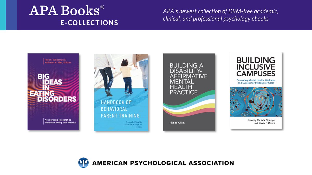 APA_Databases's tweet photo. Expand your library’s access to trusted #psychology research with the 2027 @APA_Books E-Collection. Learn how this new DRM-free collection can support students, researchers, and faculty alike: https://t.co/tVzoDzuIPo https://t.co/3u1QglEtVM
