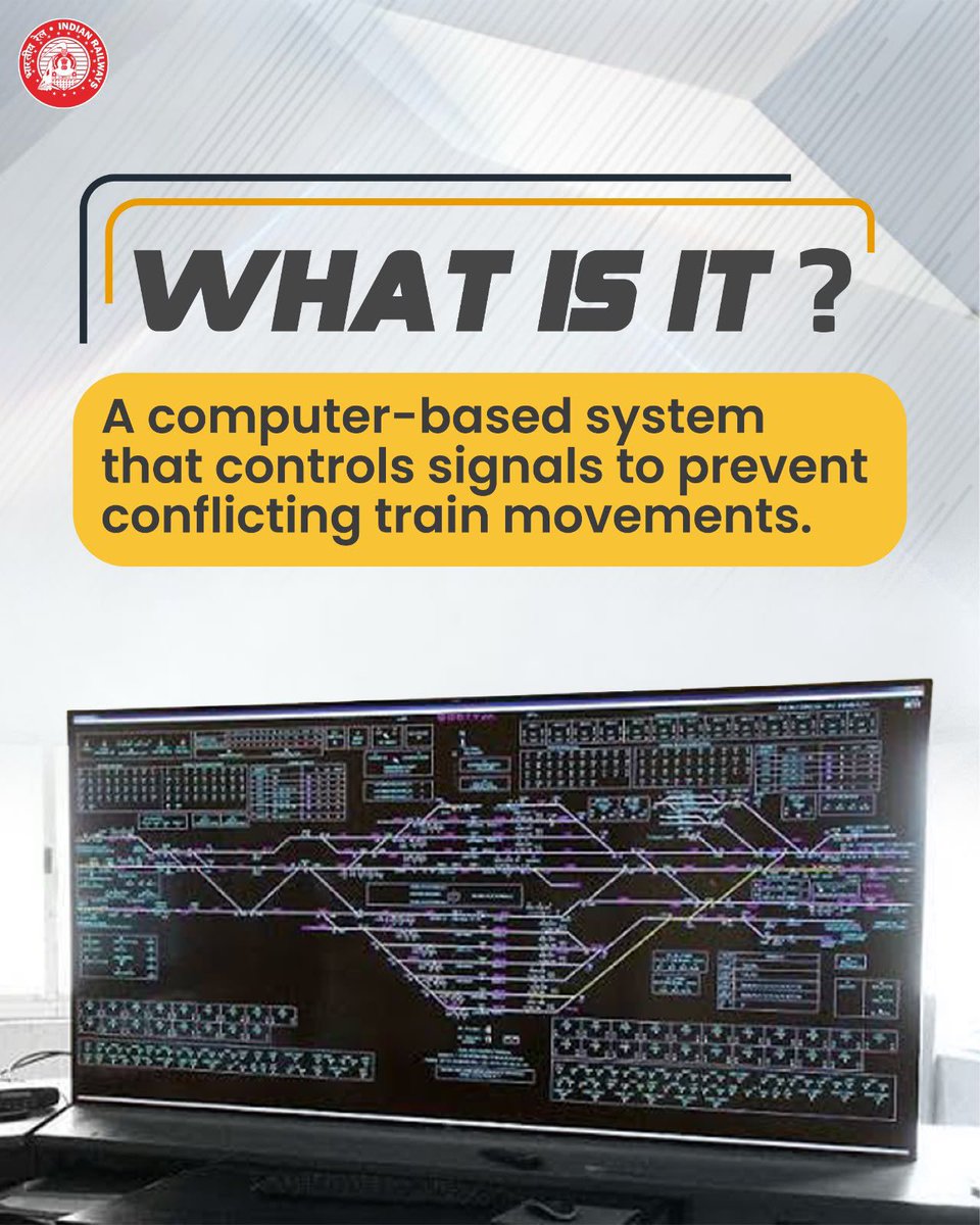 RailMinIndia's tweet photo. Electronic Interlocking enables safer and more reliable train operations through smarter signalling.
#IndianRailways #ElectronicInterlocking https://t.co/czgVFRSCgr