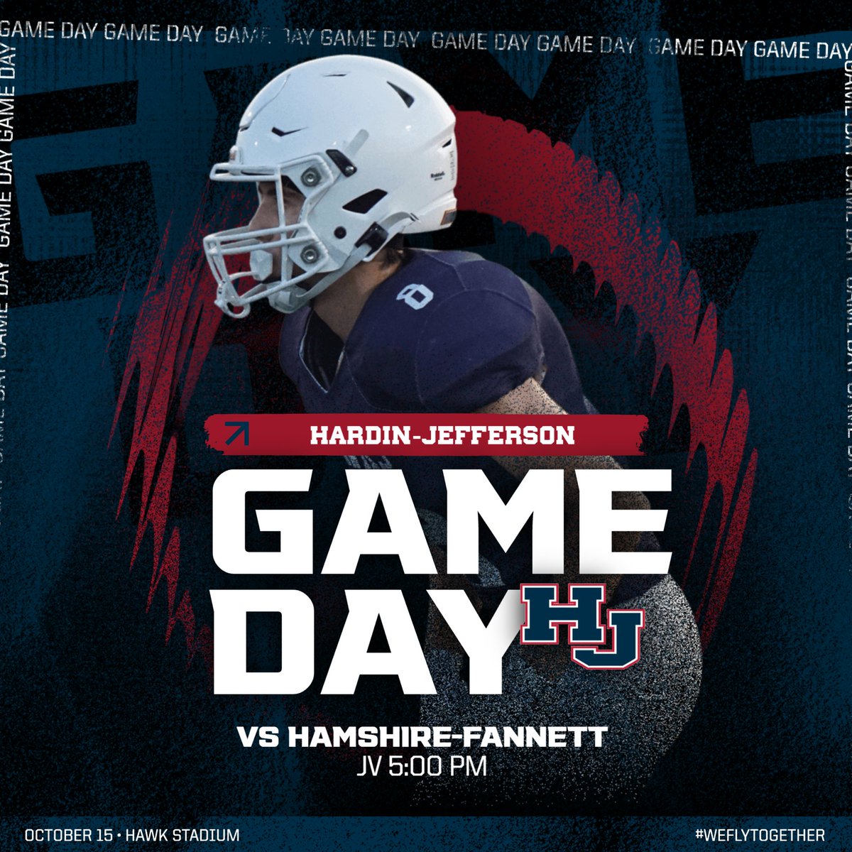 HJISD's tweet photo. Our JV Hawks are back home tonight to battle Hamshire-Fannett. #WeFlyTogether
๐ Hamshire-Fannett
๐ Hawk Stadium
โ๏ธ 5:00 pm
๐๏ธ https://t.co/u97YQuwoUh https://t.co/o0z2xjSXgs