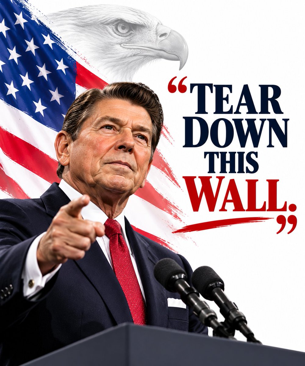 The_politicss's tweet photo. 🇺🇸 “Tear Down This Wall!” 🦅
A few powerful words. A moment that made history.
💬 Which American leader delivered the most memorable speech? https://t.co/8e8e8oQATT