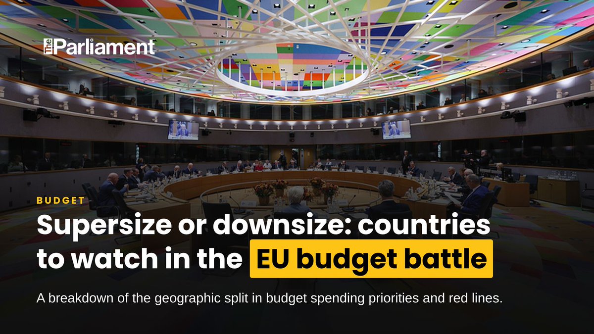 Parlimag's tweet photo. EU budget ambitions meet a reality check as countries drift further part on the bloc's next seven-year spending plans. The Parliament breaks down the red lines for the countries calling the shots on cuts or new levies. 

Read the full piece here: https://t.co/EqVYkqBOXu https://t.co/dgyr4V6R7W