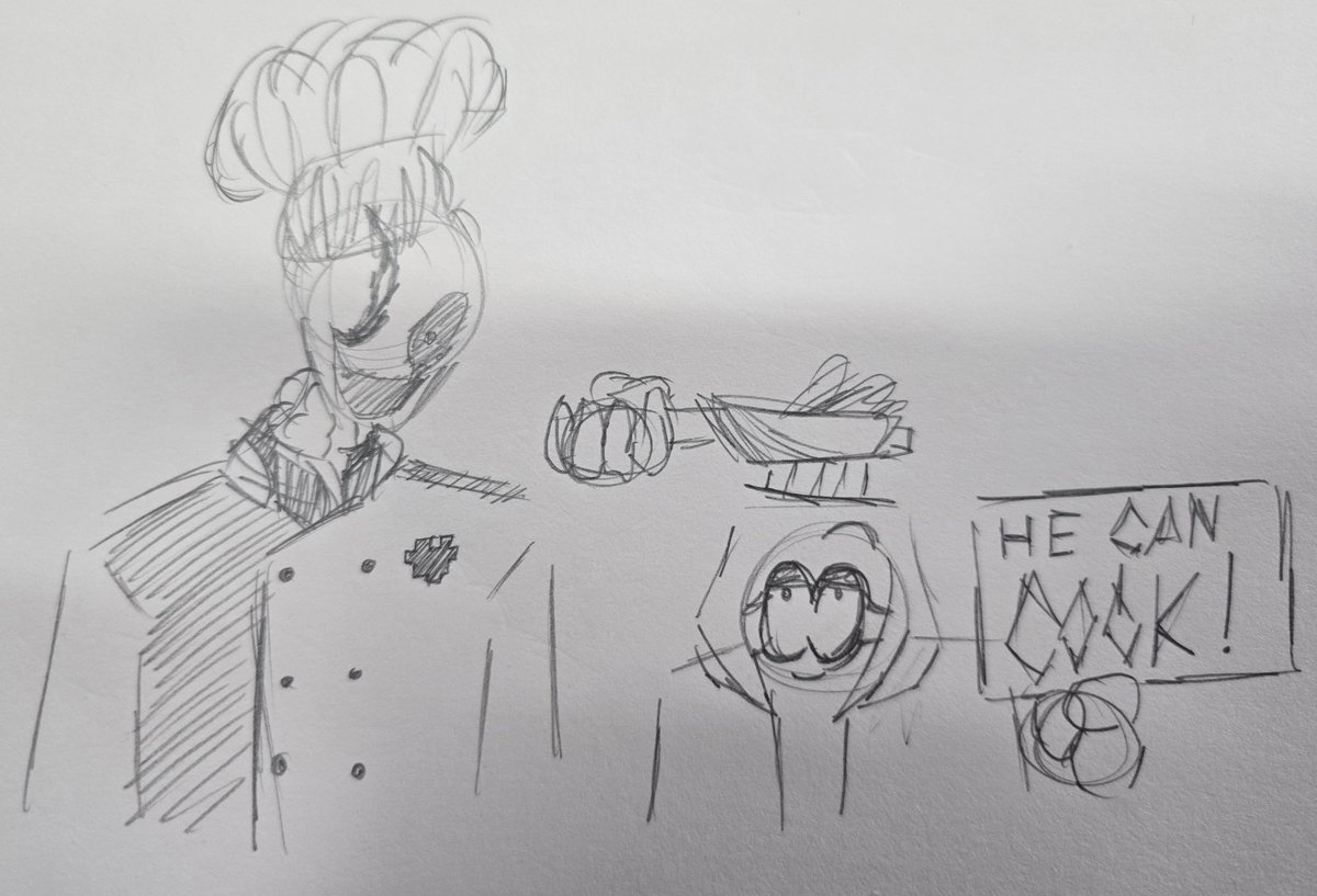 Kalenimates's tweet photo. Beware the man that can cook
#deltarune #deltatheory #gaster #green https://t.co/j81e4PiShv