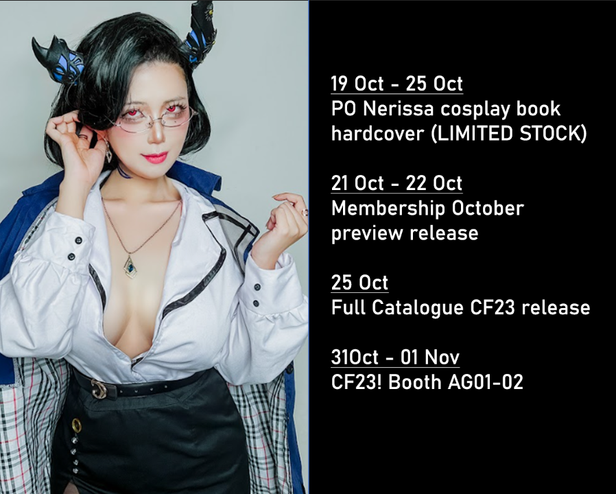 krrn_01st's tweet photo. My plans until CF23! This time I made Nerissa cosplay book (Hardcover), other Wuwa and Hololive prints, and merchandise collab art with my friend! 🫶 https://t.co/xTAz5aGEsz