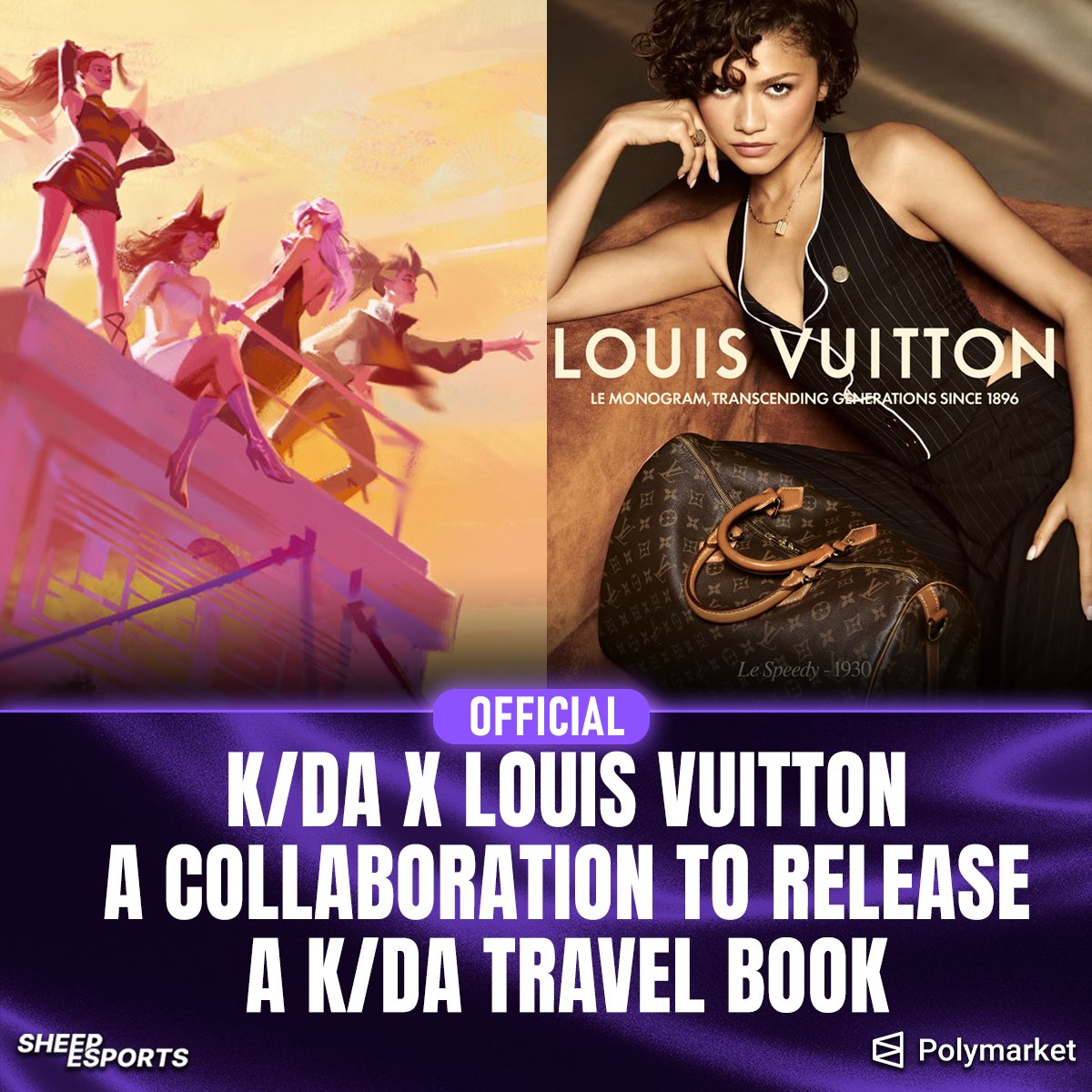 Sheep_Esports's tweet photo. [OFFICIAL] Riot Games 👊 announces a new collaboration with Louis Vuitton to release "Tempo Point", a K/DA-themed Travel Book!

The book explores 24 hours in the lives of K/DA's members and will be available in two editions:

• Standard Edition: $68
• Collector's Edition (400 copies): $245