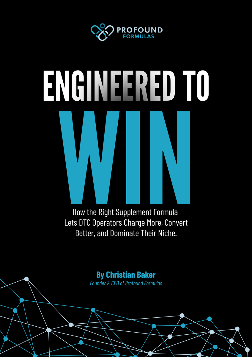 ProFormulas's tweet photo. Engineered To Win Launches In 2 Weeks

This guide took me 11 bloody months to build and was designed for one specific reason: to help DTC, Ecomm, and CPG operators win when entering the supplement market.

If it does its job, it will:

• Save you $50K in rookie mistakes before you even launch (real example in chapter 4)
• Add an extra $50K in subscription revenue in your first year
• Save you 50 weeks of wasted time in the lead-up to launch

Ideally, it does all three for you.

To prep for the official launch, I’m opening up an early access for 25 people.

If you grab one of these early slots, I’m throwing in a 15 minute technical review call. No sales pitch or no "discovery" fluff. You can grill me with your toughest formula, manufacturing, marketing or messaging questions. Stuff I usually lock behind full product development packages.

If you miss the first 25, you'll still get the playbook 48 hours ahead of the public release.

Let me know if you want to be part of the advance review group, and I'll DM you.

Here’s to your next killer launch!