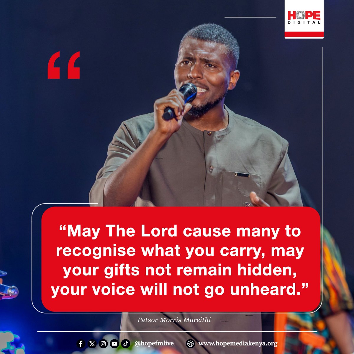 HopeFMLive's tweet photo. Pastor Morris Mureithi prays for believers to walk in their God-given purpose, declaring, “May your gifts not remain hidden, your voice will not go unheard.”
📸 Courtesy https://t.co/2MWX8YQMhJ