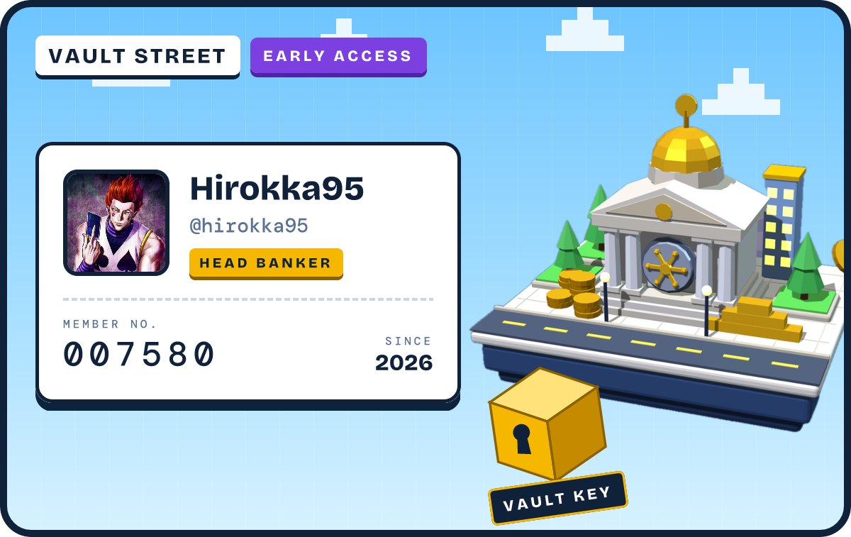 hirokka95's tweet photo. Just enrolled at Vault Street 🏦

Free mint + early access are live now.

Join with my link: https://t.co/wCesXp25x3
or use code HIROKKA95 https://t.co/olwopNrVTA https://t.co/uh6K17cpus
