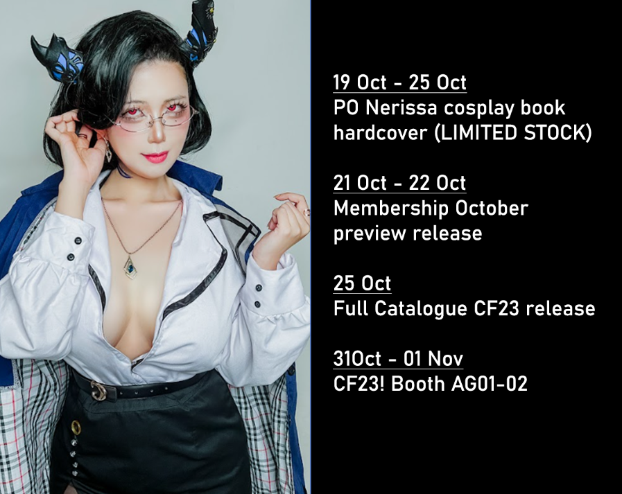 krrn_rin's tweet photo. My plans until CF23! This time I made Nerissa cosplay book (Hardcover), other Wuwa and Hololive prints, and merchandise collab art with my friend! 🫶 https://t.co/t7s1Trl2vs