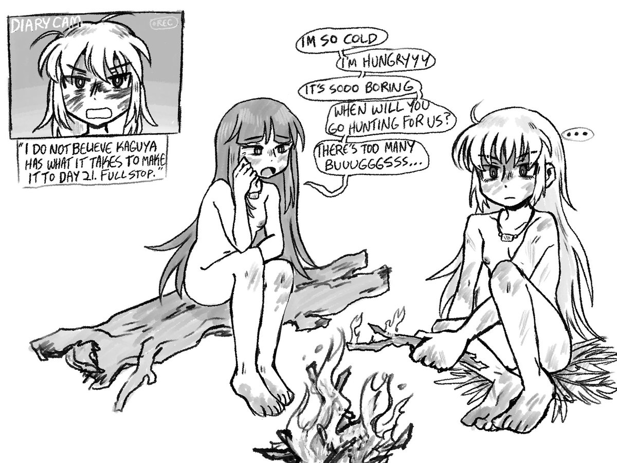 pigeon7373's tweet photo. warm up sketch of terumoko on Naked And Afraid

#東方Project
#てるもこ https://t.co/uO2reYM6Yd