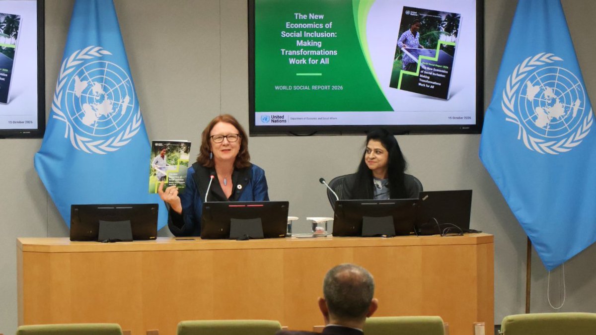 UNDESA's tweet photo. The cost of leaving people behind is rising.

The latest World Social Report shows that delaying investment in people has a measurable cost. A decade’s delay in social protection could mean losing 12% of economic output.

More on the #WorldSocialReport: https://t.co/hQOkEeO4oK https://t.co/RCzxN2KGDJ
