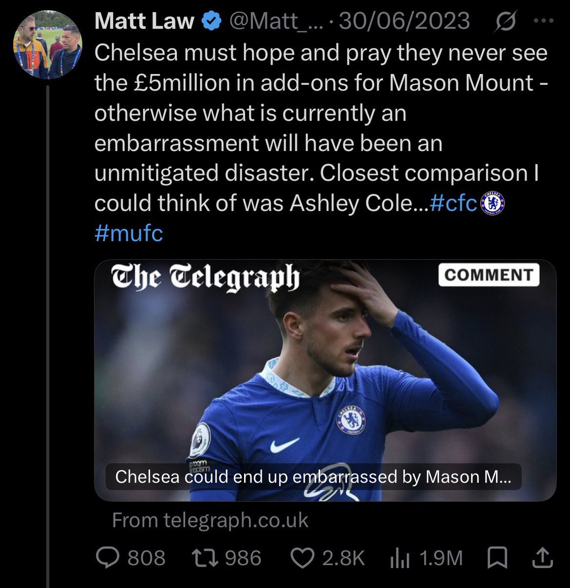 cfc_skz's tweet photo. On this day we remember how much of an idiot Matt Law is https://t.co/xUtgF04tOm