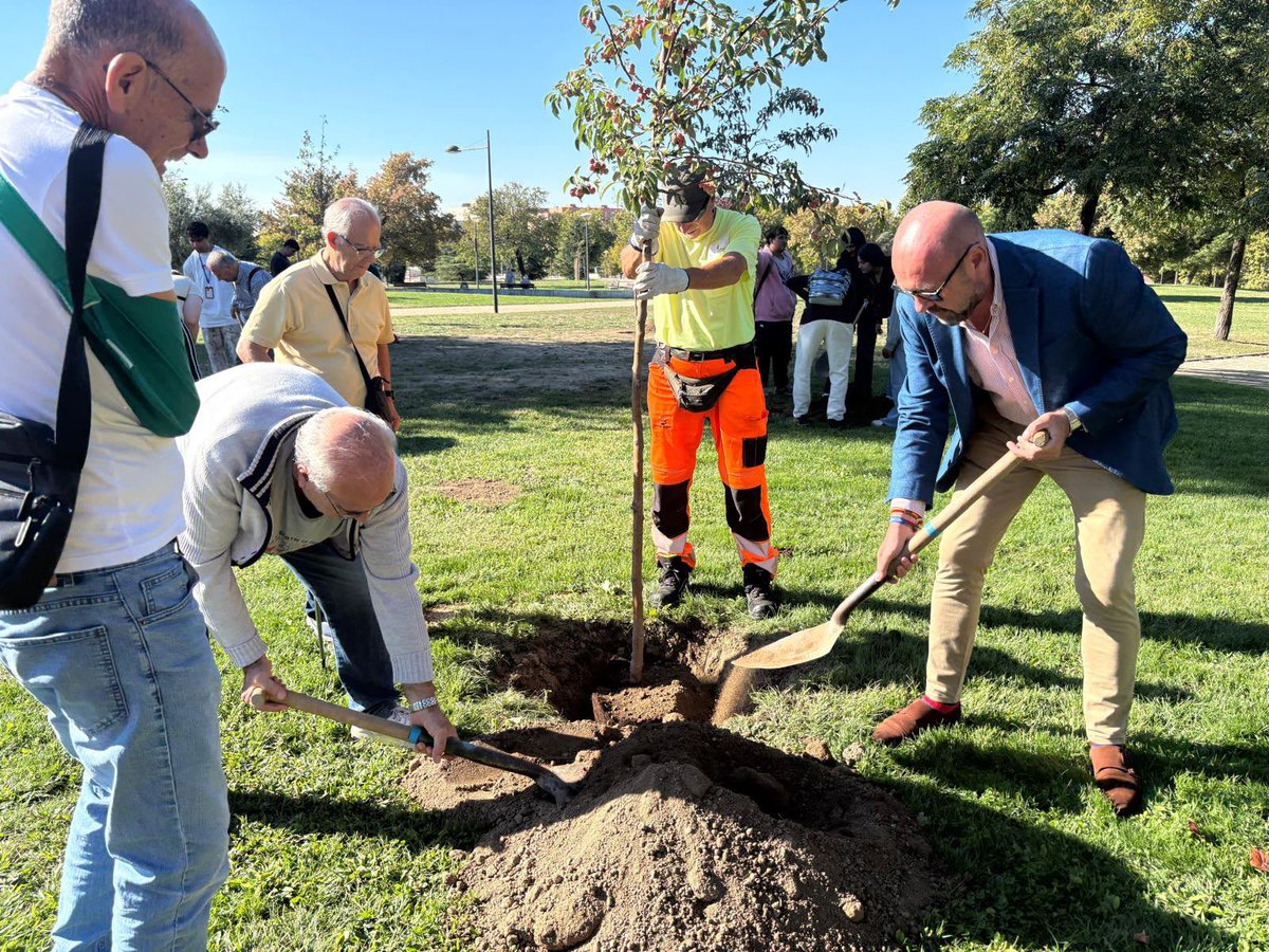 ppAlcorcon's tweet photo. 🌳💚 ¡Un año más plantando árboles con APARKAM!

Ya son 16 años compartiendo esta bonita iniciativa para dar visibilidad al párkinson y acompañar a quienes conviven con esta enfermedad y a sus familias.

Cada árbol nos recuerda la importancia de seguir apoyando la investigación y de contar con los cuidados y recursos necesarios para mejorar su calidad de vida.

¡Gracias, APARKAM! Nos vemos en la próxima plantación. 💚🌳