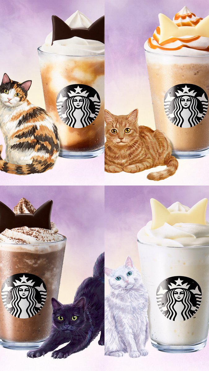 nyan___log's tweet photo. 来週から始まるスタバのネコ耳カスタム可愛すぎる...！もうすぐハロウィンだ〜

昨日飲んだ新作の猫ちゃんも美味しかった、来週フラペチーノ絶対飲みに行く🐈🐈‍⬛ https://t.co/4drdlf3B00