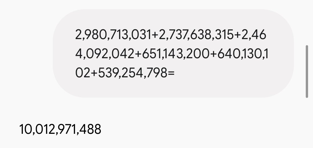 KristieLovesms's tweet photo. @tte0vfm @sandyeilish6 It is 10B what math are u doing bot https://t.co/m49xz9dAhj