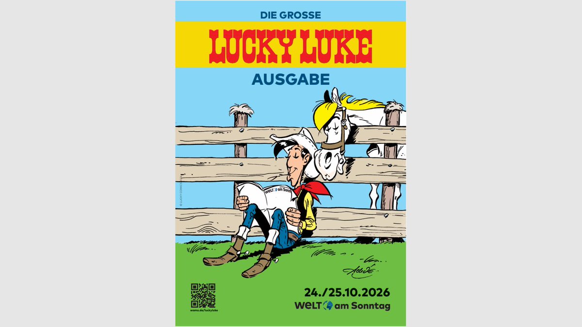 axelspringer's tweet photo. Schneller als sein Schatten: Lucky Luke übernimmt die WELT AM SONNTAG go2.​as/4yPiUxE https://t.co/dLVnM36QaE