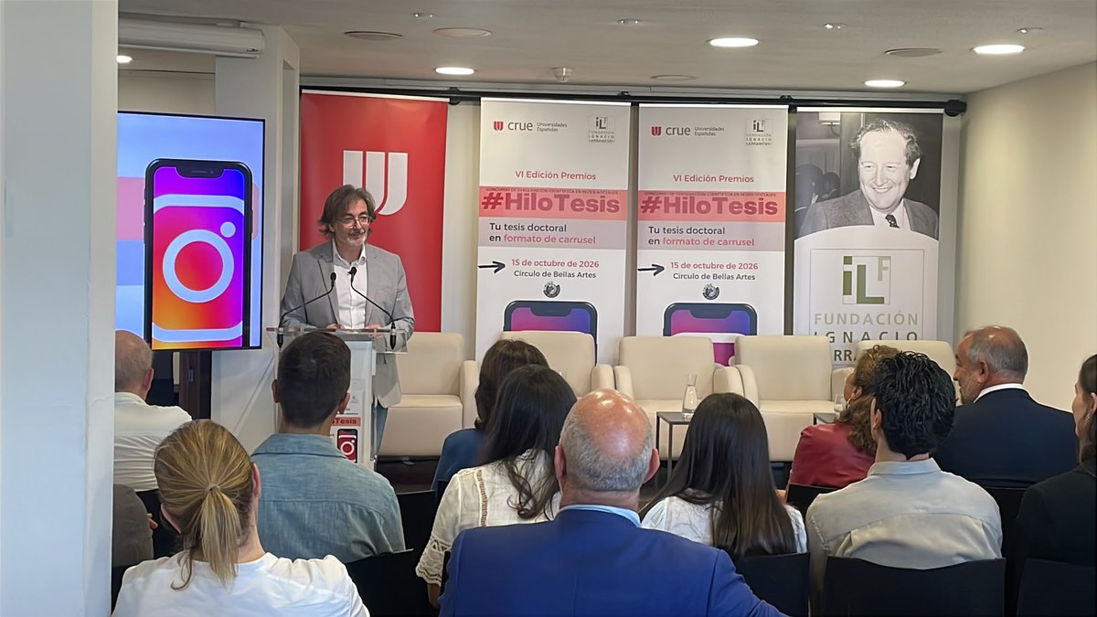 Conversation_E's tweet photo. Hoy estamos en el @cbamadrid, celebrando la entrega de los Premios #HiloTesis de @filarramendi y @CrueUniversidad!

¡Enhorabuena a los/las ganadores/as de la IV edición! 👏 https://t.co/VkBjOFfGo0