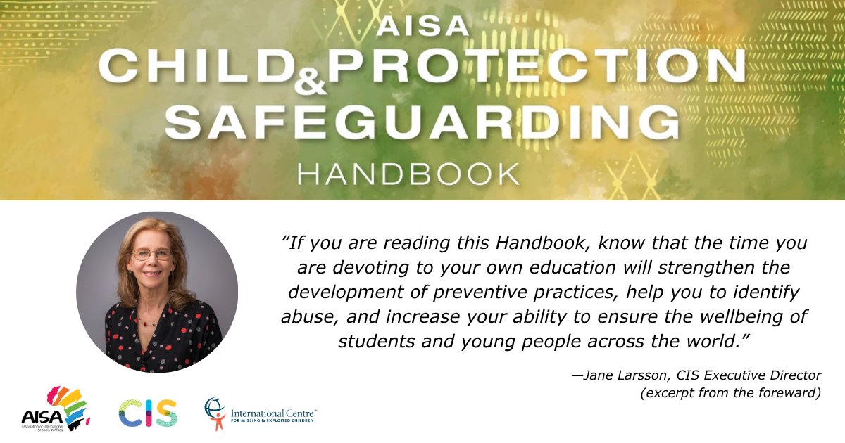 CISEducation's tweet photo. Every school's safeguarding journey is shaped by its own community, context, and challenges. Yet we share the same responsibility: creating environments where children are safe &amp;
able to thrive. Read the AISA Child Protection handbook to learn more: https://t.co/TxAaYQeJdX https://t.co/ksyRRdxmaS