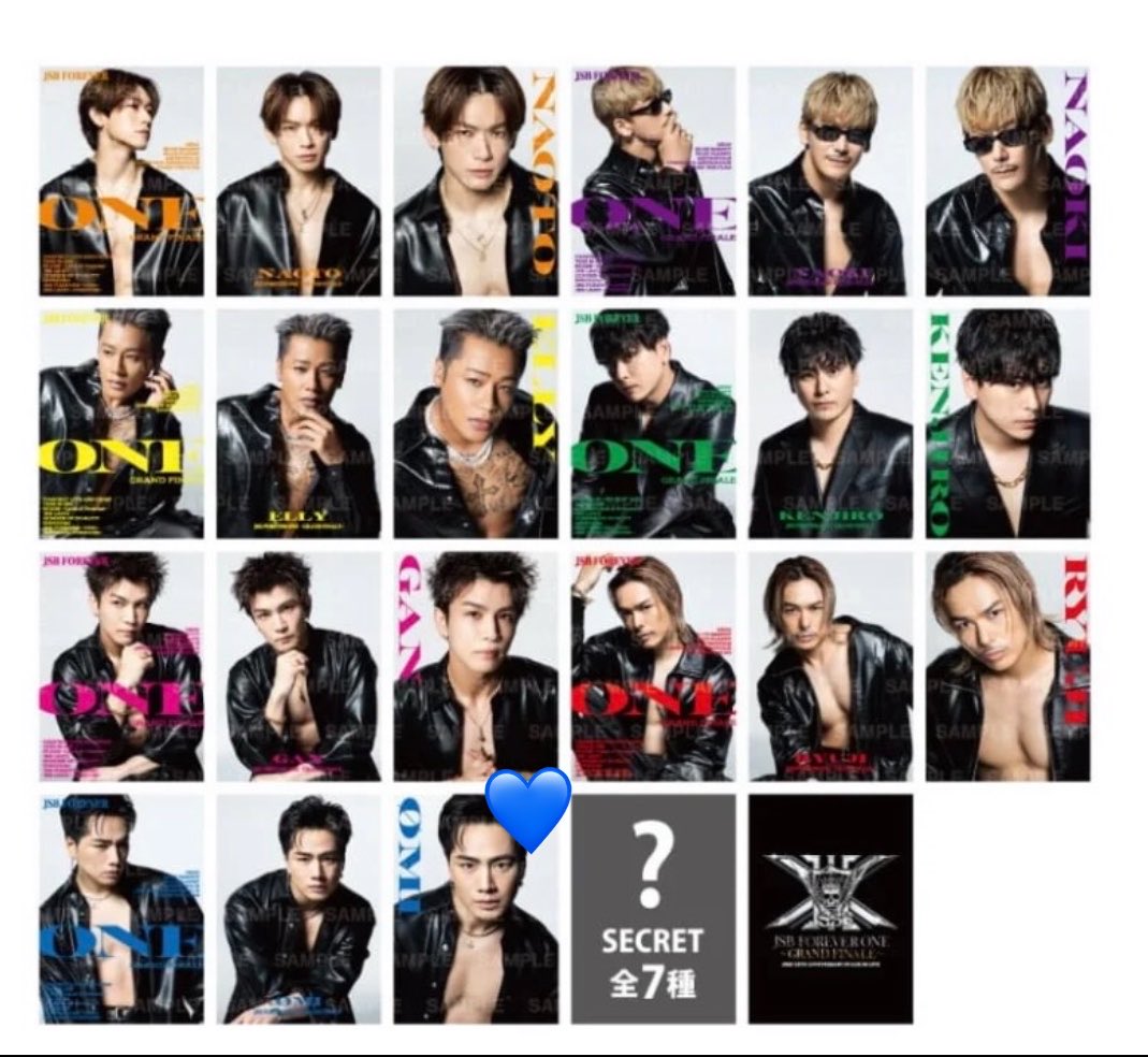 omitorihiki312's tweet photo. 三代目 J SOUL BROTHERS 
 JSB FOREVER ONE"
～GRAND FINALE～
フォトカ 交換

譲→画像1枚目
　　NAOTO 岩田剛典 今市隆二 
　　山下健二郎  直己　ELLY

求→画像2枚目💙優先
　　ØMI 登坂広臣

物によっては複数:1も可能です。
郵送希望

交換可能な方はお気軽に
リプかDM下さい。

#三代目交換 https://t.co/s5KGG53VZ6