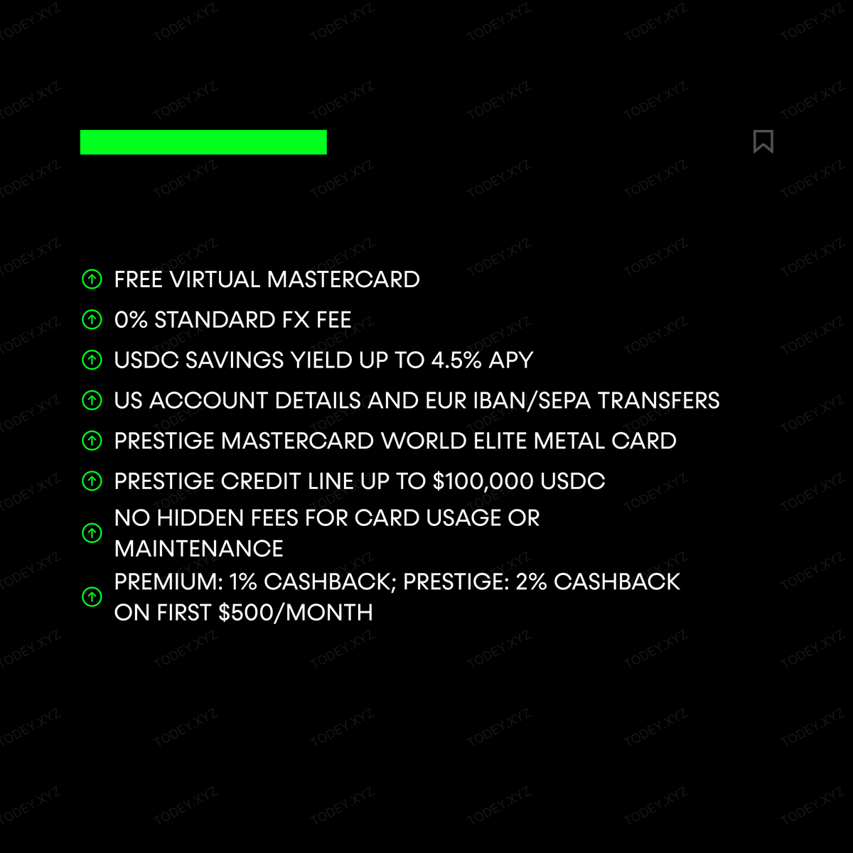 JoinTODEY's tweet photo. 💳 CRYPTO CARD OF THE DAY - ARQ CARD

@arq_finance connects Mastercard spending with USDc and EURc balances. Premium and Prestige add tiered cashback, while eligible Prestige members can access portfolio-backed credit.

Learn More
https://t.co/sYjzQhjNwv https://t.co/8fSxFJ0chP