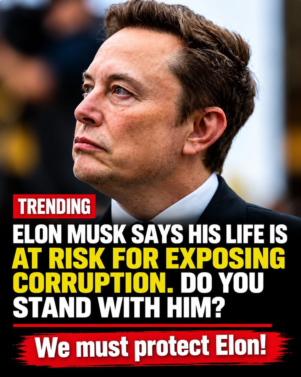 CEOofspacejegw's tweet photo. 🚨 Elon Musk says his life is at risk for exposing corruption.

Do you stand with Elon? https://t.co/xFwePA2miH