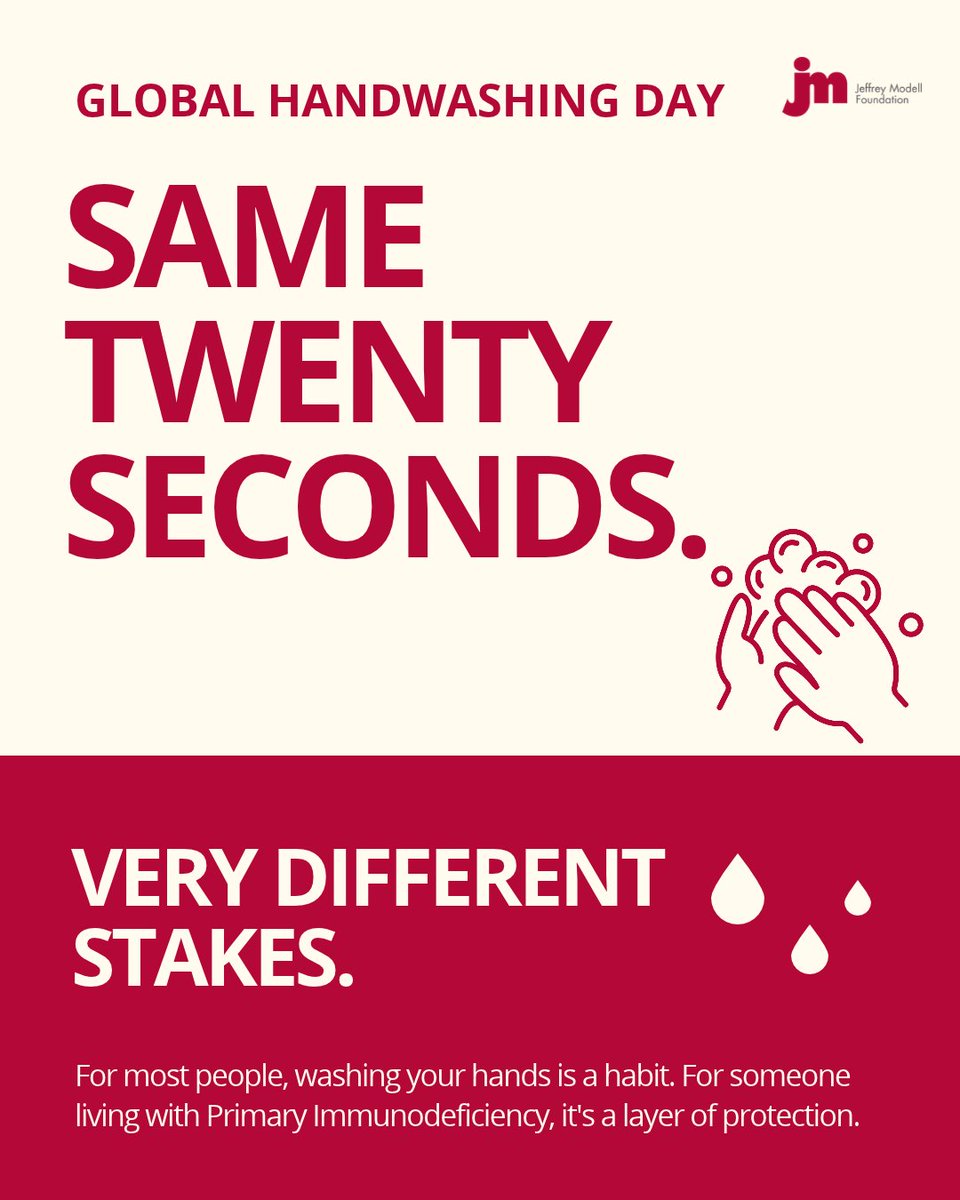 Info4PI's tweet photo. For most people, washing your hands is a habit. For someone living with #PrimaryImmunodeficiency, it's a layer of protection. 💙

When your immune system can't fight infections the way it should, small everyday precautions carry a lot more weight.

Same twenty seconds. Very different stakes.

#GlobalHandwashingDay #PrimaryImmunodeficiency #PIAwareness #InfectionPrevention #RareDisease