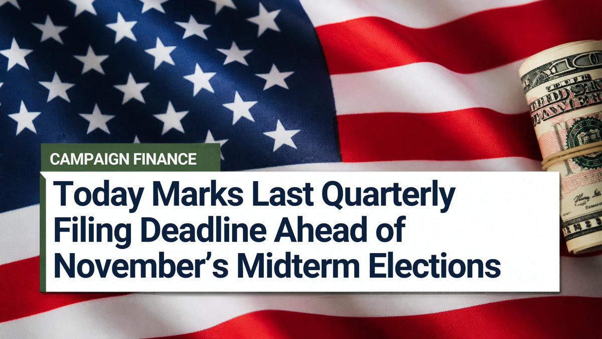 OpenSecretsDC's tweet photo. October 15th is the deadline for Q3 fundraising reports. 📷 This filing offers the final look at a full quarter of campaign fundraising before the Nov. midterms.
Follow us for full coverage &amp; analysis ahead of the election. https://t.co/h8k4fDnUo3