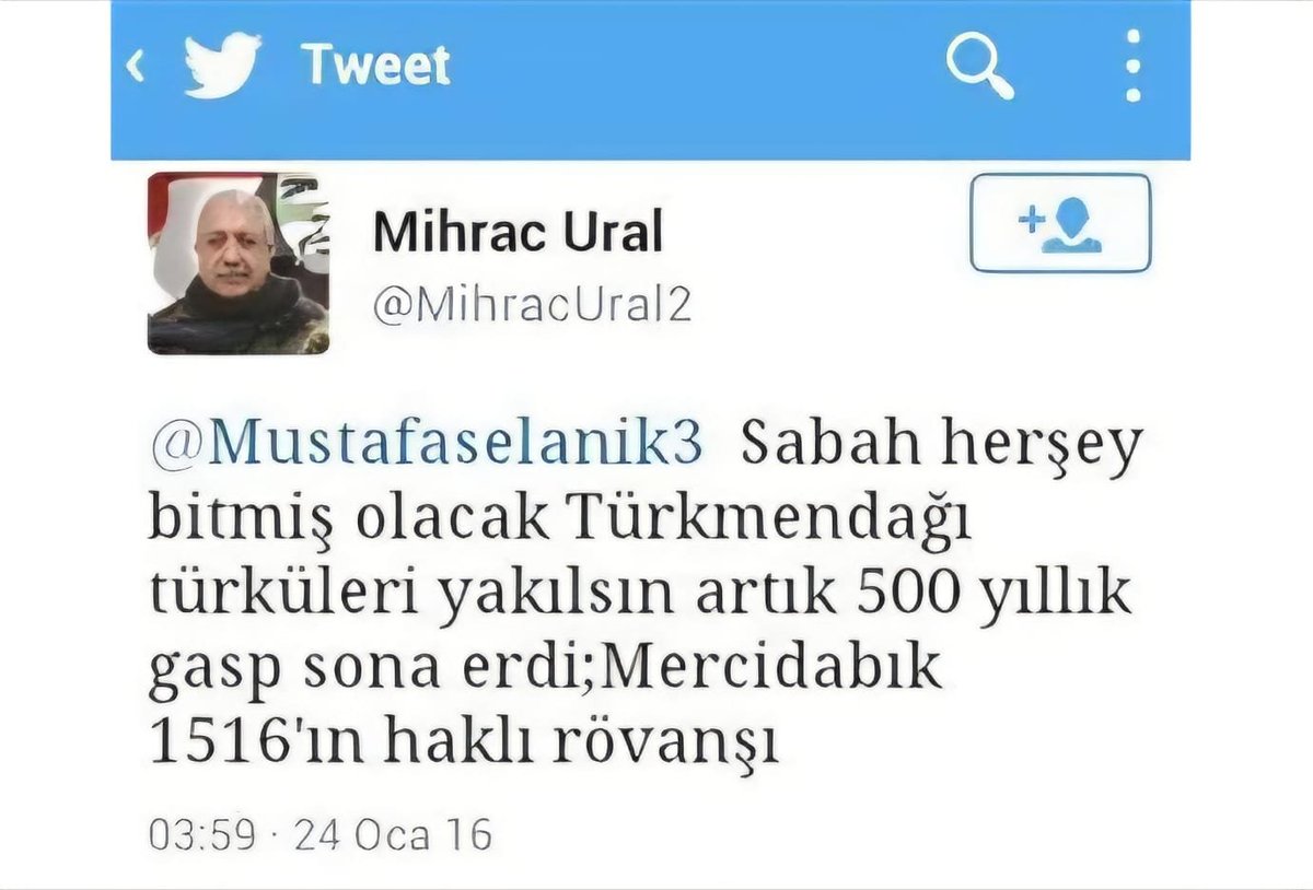 pirmikaili's tweet photo. Mihraç Ural'ın bu paylaşımını hatırladım bir an. Mercidabık'ın rövanşı söylemi ilginçti. https://t.co/2lu6hre1vY