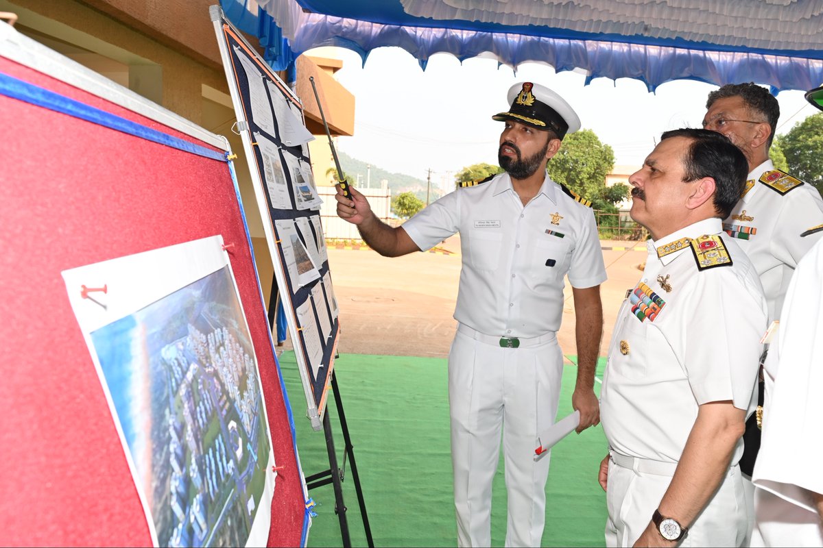 IN_WNC's tweet photo. VAdm Sanjay Vatsayan #FOCINC #WNC inaugurated 300 dwelling units for Defence Civilians, Station Health Organisation Complex at #INHSPatanjali, Integrated Solid Waste Management Facility and four lane access routes to further enhance sustainability, connectivity, operational resilience and welfare of naval community at Karwar, on 15 Oct 26.

This is a significant stride towards a modern, resilient and future ready Naval Station.

#NavalBaseKarwar Building world class infrastructure, enabling better lives and powering sustained mission readiness.

#AtmanirbharBharat
#SashaktBharatSurakshitBharat

@indiannavy
@DefPROMumbai 
@IndiannavyMedia