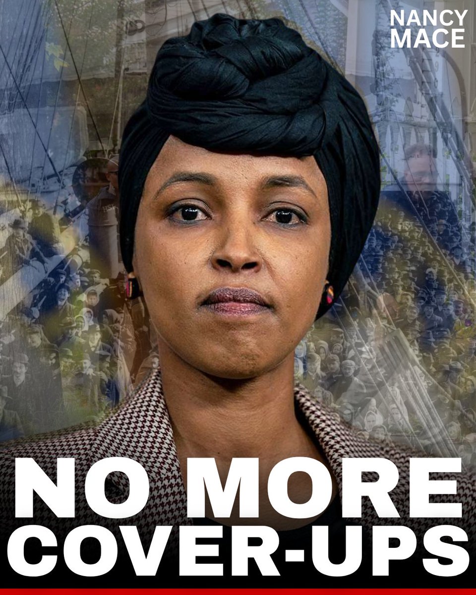 NancyMace's tweet photo. Today would be a good day to deport Ilhan Omar.

We tried to subpoena her immigration records. Congress protected her. Now federal prosecutors are investigating the same records.

No more cover-ups. https://t.co/MiZeUpECUH