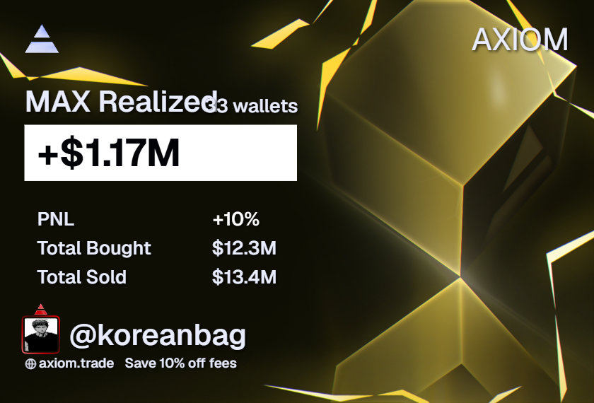 Korean_bags's tweet photo. ALL TIME  PNL 1.200.000$

Just finalized my 2 year journey in Trading Memecoins

Forever grateful for memes and Axiom team that made trading way simplier

I am still hungry for new targets and goals

More to come

Stay tuned