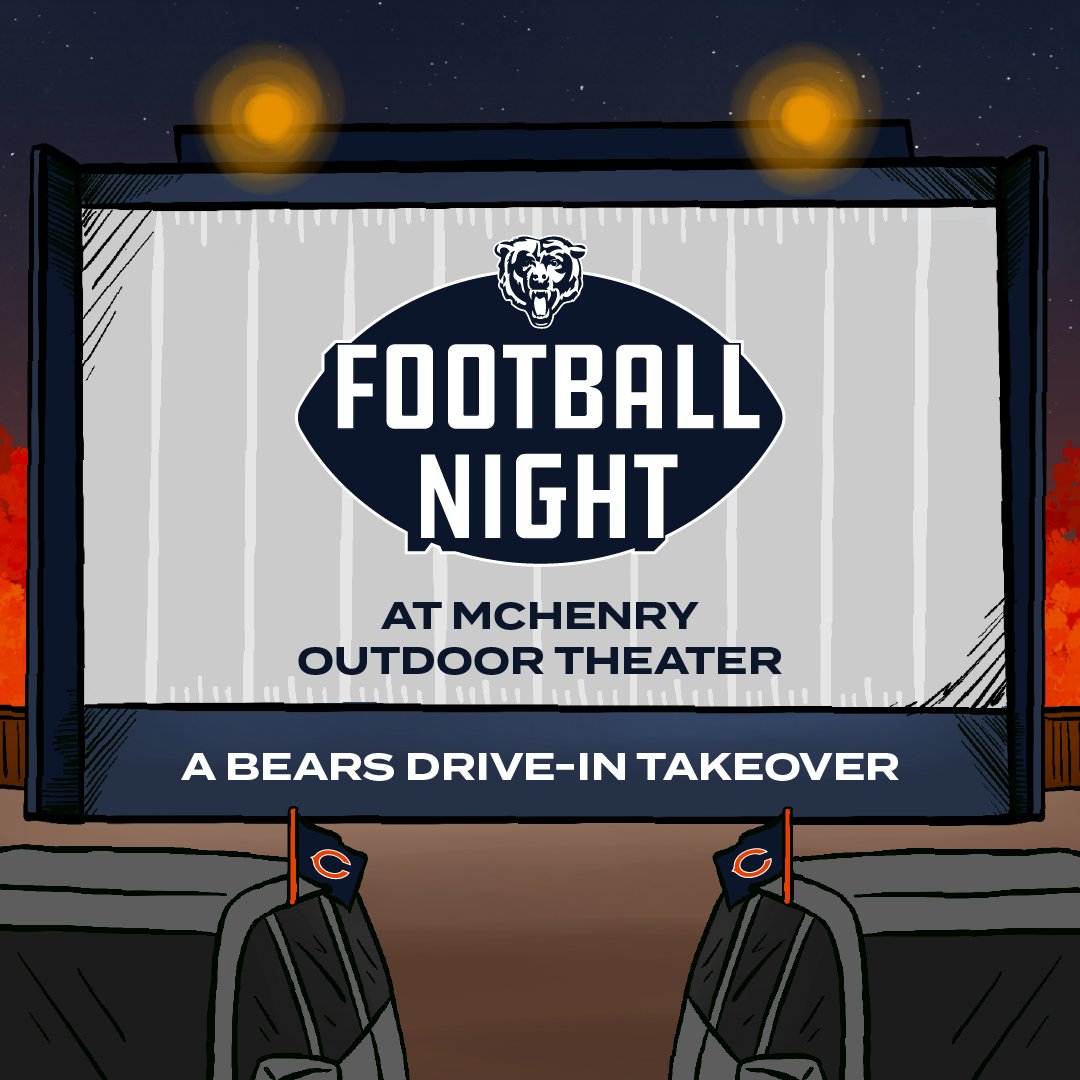 BearsLocal's tweet photo. Join us for a Bears Drive-In Takeover October 27 at McHenry Outdoor Theatre 🍿

Be there for a special screening of Little Giants, Bears-themed activities, exclusive giveaways &amp; more: https://t.co/bhOSPYZwk0 https://t.co/doTTvTfAqc