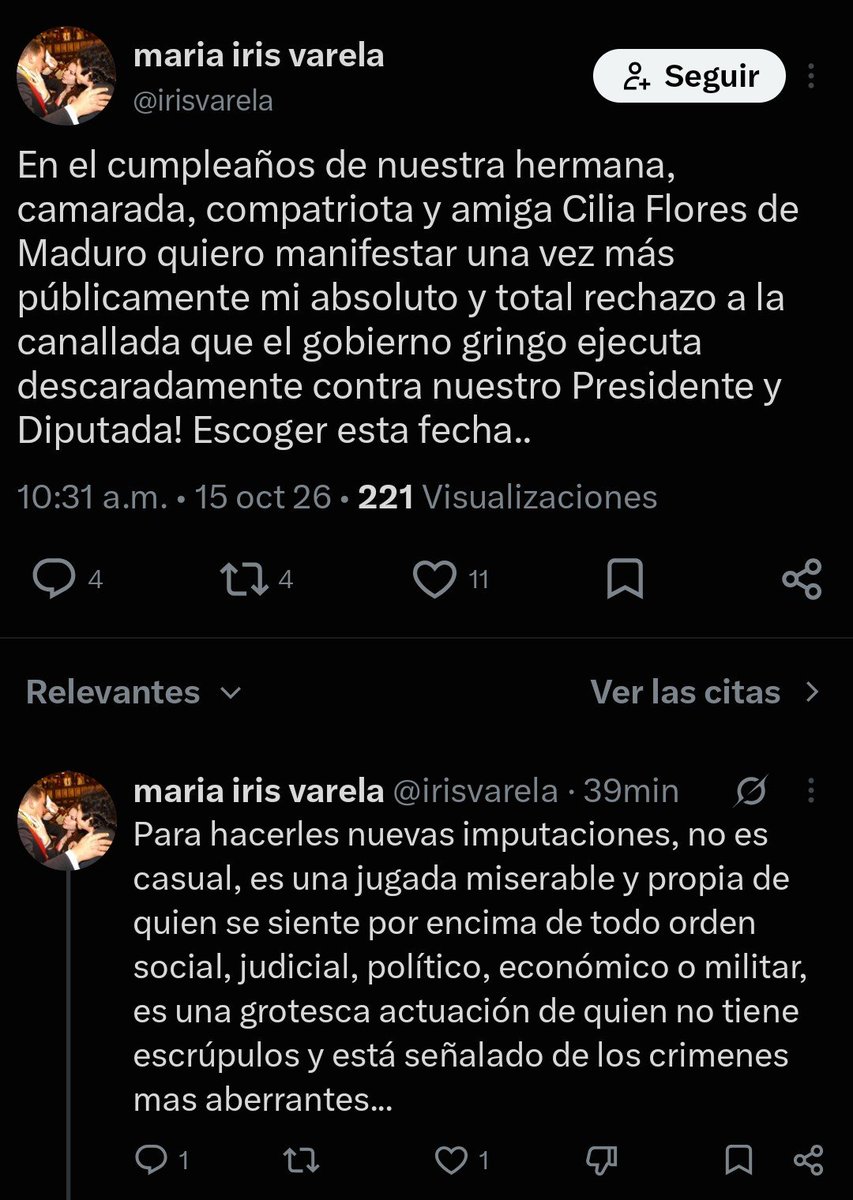 EmmaRincon's tweet photo. 🚨 BREAKING 

Congresswoman Iris Varela, a member of Delcy Rodríguez’s party, calls President Trump a “pedophile pig,” accuses him of crimes against children alongside Jeffrey Epstein, labels him a genocidaire, and accuses him of plundering Venezuela’s resources.

Iris Varela served as a minister under Maduro and as vice president of the National Assembly. She continues to serve as a lawmaker under the PSUV, now led by Delcy Rodríguez.