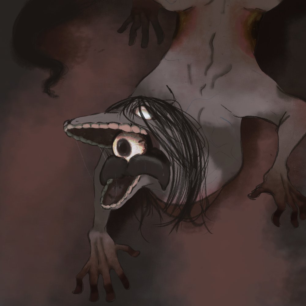 BlightLif3's tweet photo. Very old Funger Oc, Moonscorched edition https://t.co/2UDbI6flok