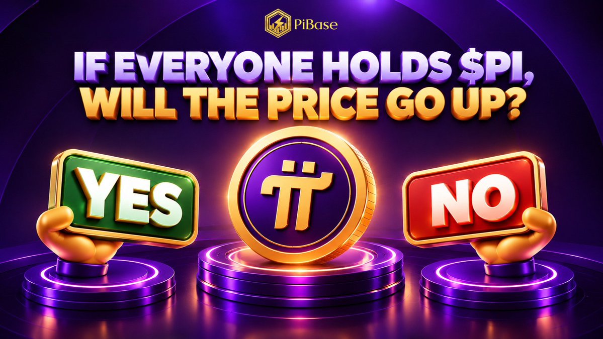 PiBase_co's tweet photo. What if everyone holds $PI… but nobody buys more? 👀

Millions of Pioneers have spent years mining and holding PI.

But here's a question worth asking:

Can holding alone create long-term demand?

Holding may reduce selling pressure, but it doesn't automatically bring new buyers into the market.

For PI to grow sustainably, it needs more than loyal holders.

It needs real reasons for people to buy and use PI — from everyday payments to useful apps, products, and services.

More holders ≠ More buying demand.

Meanwhile, PiBase gives Pioneers more flexibility to swap PI for USDT or stake PI for annual rewards of up to 12%, depending on the plan and applicable terms. 💜

What does PI need most right now? 👇

💎 More long-term holders
🛍️ More real-world utility
💰 More new buyers
🚀 Better exchange liquidity
#PiNetwork #Pi #PiBase