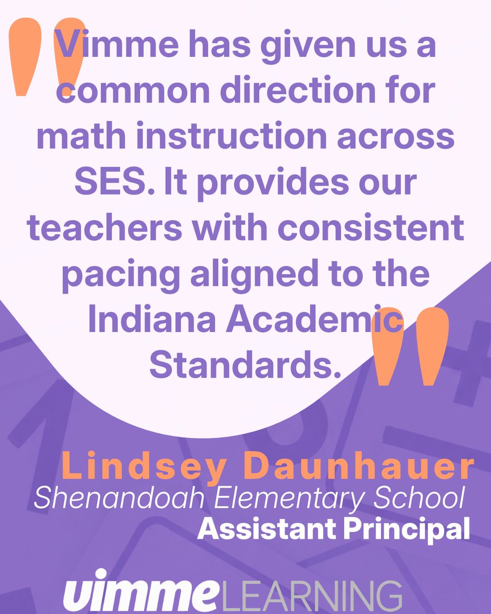 VimmeLearning's tweet photo. Great math instruction starts with a shared direction.
At Shenandoah Elementary, Vimme helps teachers stay aligned with consistent pacing, rigorous instruction, and Indiana Academic Standards.
One school. One direction. Win Together.
#VimmeLearning #MathEducation https://t.co/vJJCt6TPXz