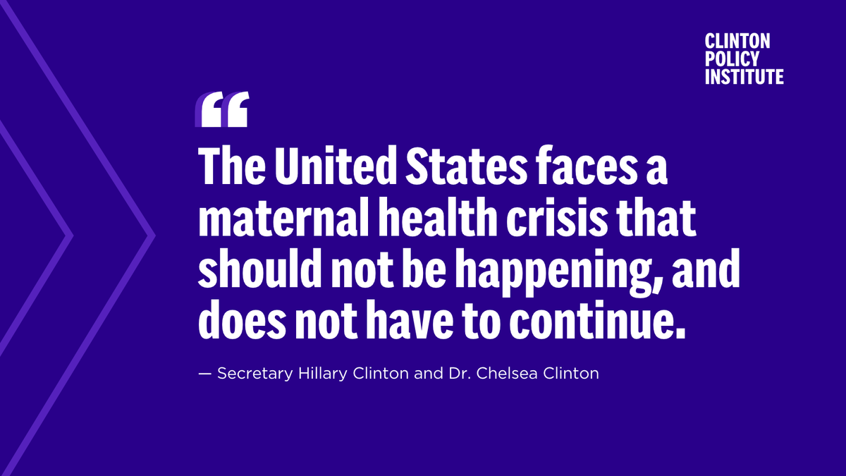 ClintonFdn's tweet photo. NEW: The Clinton Policy Institute’s Maternal Health State Playbook offers states a roadmap to address the U.S. maternal health crisis.

More than 80% of pregnancy-related deaths are preventable, yet the U.S. maternal mortality rate remains more than twice that of most other high-income countries.

The playbook outlines proven strategies to expand access to care, address disparities and save lives.

Learn more: https://t.co/3j0nOolHcU