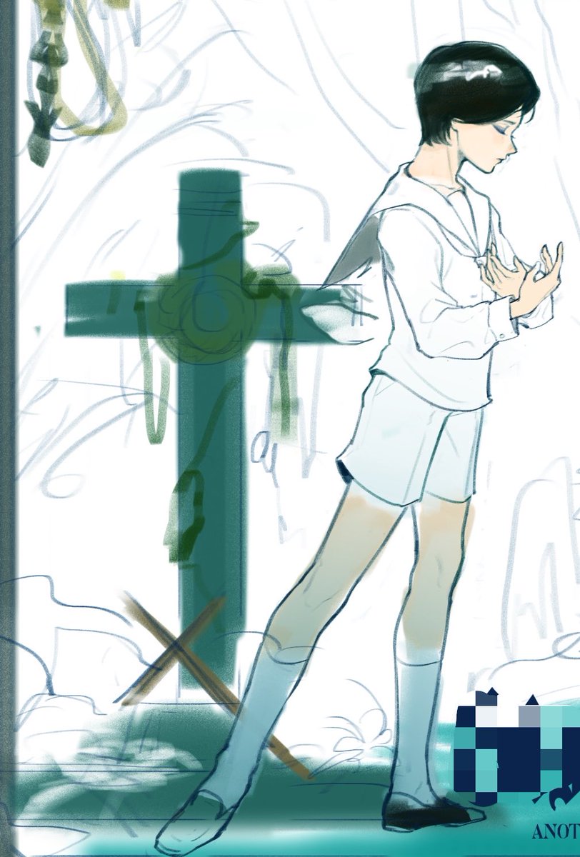 Anotherofshan's tweet photo. I originally planned to share my new illustration before Halloween, but work has been keeping me busy lately, so it might be quite a while before I can post new artwork again. I’m really sorry about that!🥺
In the meantime, feel free to guess what inspired this piece! https://t.co/dsVJXcYF2x